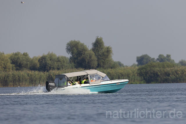 R13965 Schnellboot mit Touristen, Donaudelta, Speedboat with tourists, Danube Delta - Christoph Robiller