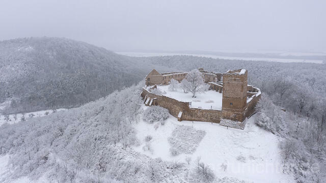 R14756 Burg Gleichen, Drei Gleichen, Luftaufnahme, Winter - Christoph Robiller