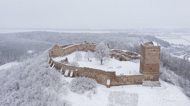 R14759 Burg Gleichen, Drei Gleichen, Luftaufnahme, Winter